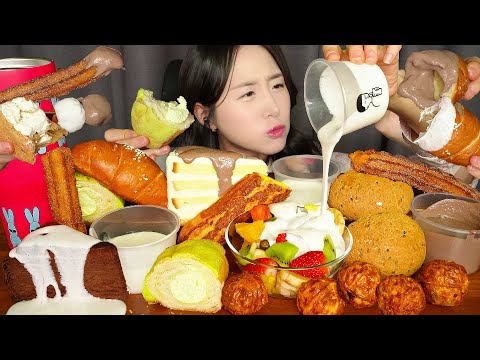 크림에 냅다 적셔버리기🧁 크레이프 케이크 & 크림빵 & 생과일 먹방 ASMR | EATING SOUNDS CAKE CREAM BREAD MUKBANG