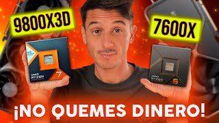 ¿Cuánto debes GASTAR en CPU para GAMING? 💻 9800X3D vs 7600X ⚙️ Con RTX 5090, 5070, RX 9070 y 9060 XT