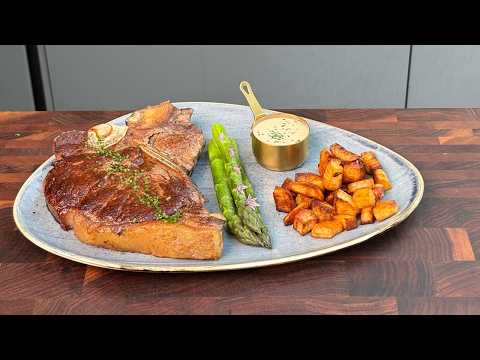 T-Bone Steak with Green Peppercorn Sauce | Cooked by a 13-Year-Old Future Michelin Chef
