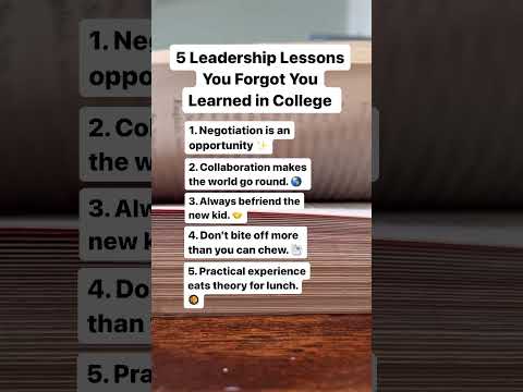 5 leadership lessons you forgot you learned in college. #work #careers
#workfromhome
