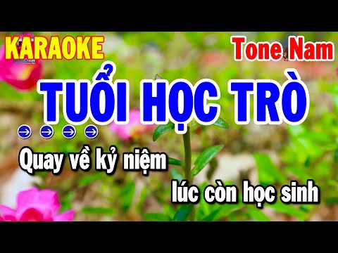 Karaoke Tuổi Học Trò Tone Nam Nhạc Sống Beat Dễ Hát Nhất 2025 | Thanh Hải