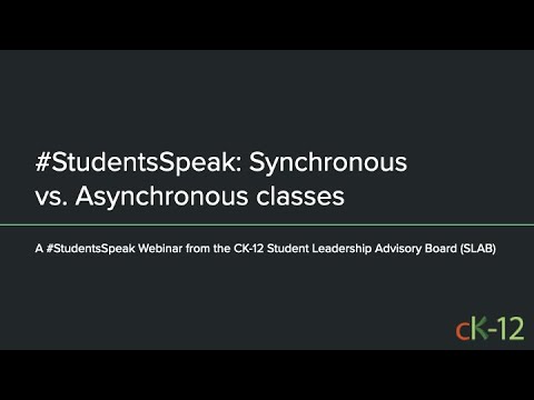 #StudentsSpeak: Asynchronous vs. Synchronous Learning (9/30/20 Webinar)