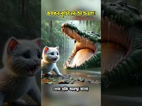 ভয়ঙ্কর কুমিরের আক্রমণ! Terrifying Crocodile Attack | #viralvideo #cartoon #cat #catlover #shorts