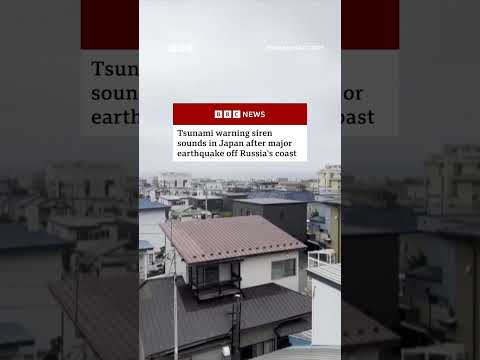 Tsunami warning siren sounds in Japan after Russia earthquake. #Tsunami #Earthquake #BBCNews