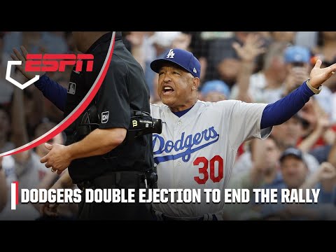 DOUBLE EJECTION for the Dodgers after arguing with umpire  | MLB on ESPN video clip