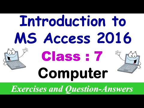 Introduction to MS Access 2016 | Lesson EXERCISES | Class – 7 Computer | Question and Answers |