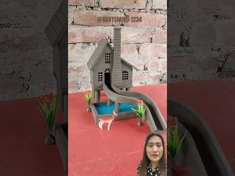 Kolam renang dan ada perosotan ⁉️😱 #craft #creativeclayideas #diy #toys #funny #mainan