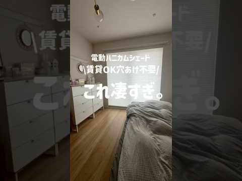 【賃貸OK穴あけ不要】工事不要なソーラーパネル給電✨️電動ハニカムシェード！