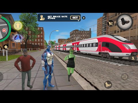 Rope hero vice town gameplay | rope hero new train in vice town game | train new update