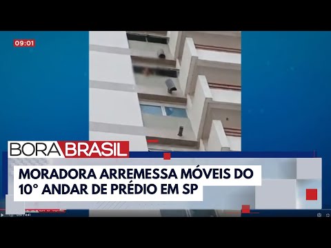 Moradora joga móveis pela janela do 10° andar de prédio em bairro nobre de SP