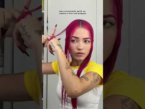 finalizando meu cabelo ondulado com tesourinha✂️🩷