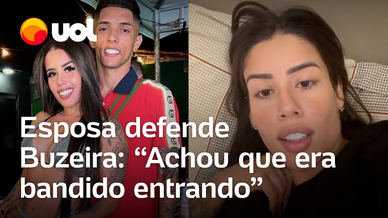 Esposa de Buzeira se pronuncia e fala sobre vídeo de influenciador com espingarda Deram tiro