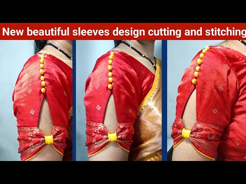 Blouse sleeve design cutting and stitching || new trading sleeve design
