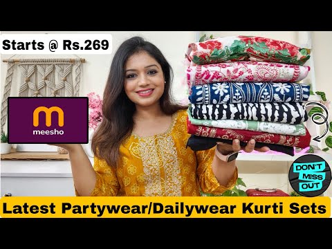 😃 Meesho Partywear/Dailywear Kurti Set Haul Starting Rs.293|Meesho Kurtis & Dress❤️l Meesho Haul