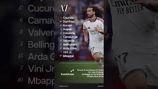 alineación del Real Madrid VS Betis # #realmadrid