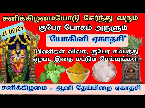 21/06/25- சனிக்கிழமை + ஏகாதசி = யோகினி ஏகாதசி | செல்வதடை விலக இந்த 2 விஷயங்களை மட்டும் செய்யுங்கள்