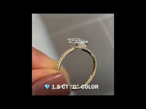 1.5 ct "D" Color Emerald Cut Diamond Ring