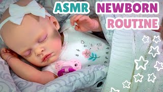 Beautiful Reborn Baby ASMR Newborn Routine With Baby Evelyn.