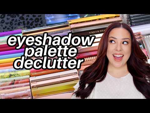 OVERDUE EYESHADOW PALETTE DECLUTTER 👋 (getting rid of HALF of my collection!)