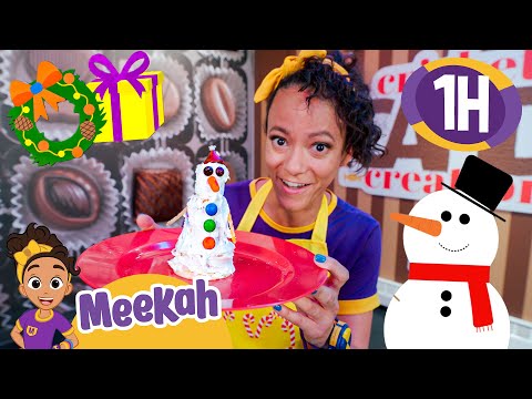 Meekah Makes A Candy Snowman! | Blippi | 🚌Wheels on the BUS Songs! | 🚌Nursery Rhymes for Kids