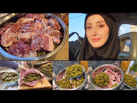 حبيت أدلل عائلتي و ضيوفي بثاني يوم رمضان 2026🌛ورق العنب باللحم و قطايف