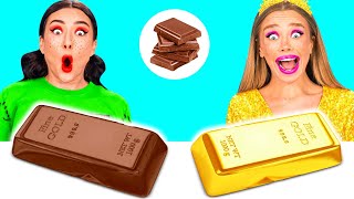 Desafio Comida Real vs Comida De Chocolate | Guerra Alimentar Engraçada por BaRaDa Challenge