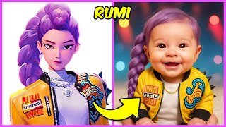 KPOP Demon Hunters en BÉBÉS 🔥 + Devine la VOIX | Rumi, Mira, Jinu, Zoey, Mystery Saja