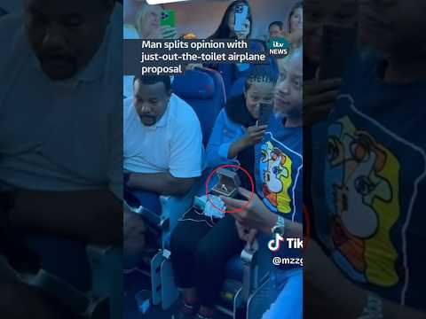 Would you want to be proposed to as you left an airplane toilet? #itvnews #news #tiktok #proposal