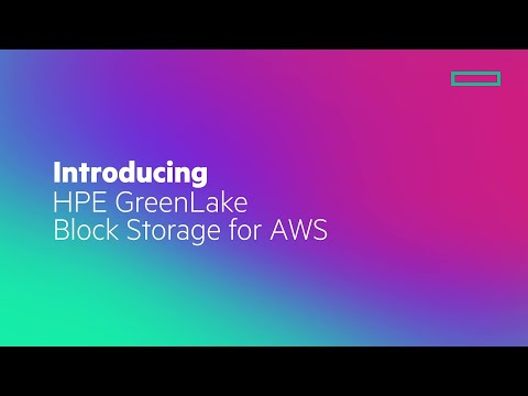 HPE GreenLake Block Storage for AWS Demo