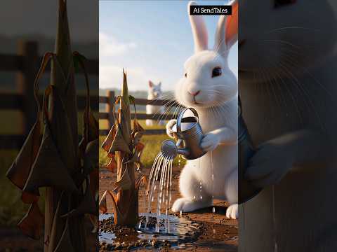 The rabbit saved the banana tree and watered it. #ai #banana #rabbit