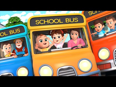 Wheels on The Bus🚌🚍 (3 Colored Buses) | Newborn Nursery Rhymes & Kids Songs