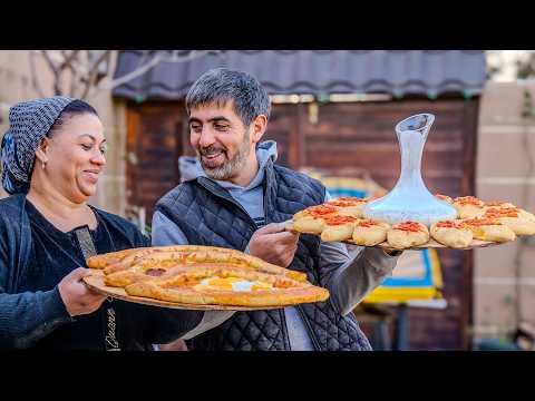 Turkish Street Food Pide with Mozzarella Cheese and Sausage