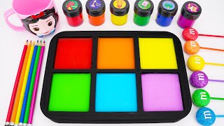 Satisfying Video | Magic Rainbow Lolipop Candy Slime Mixing MakeUp Form Square Fun Paints Relas ASMR