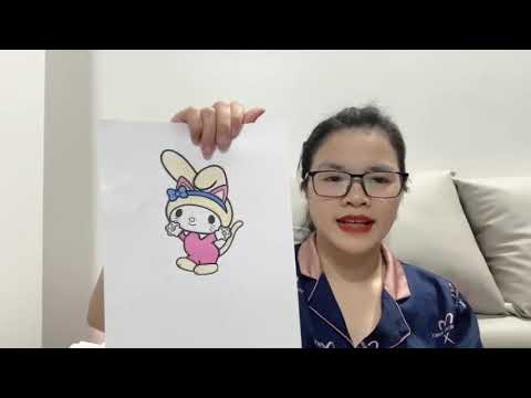 Coloring a pink bunny with a hats  | Trang Coloring