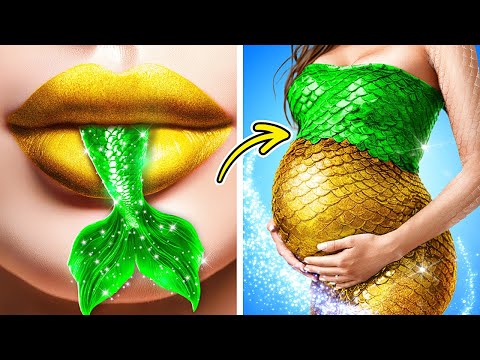 حيل حورية البحر الحامل المذهلة! 🧜‍♀️ حيل مذهلة تحت الماء