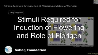 Stimuli Required for Induction of Flowering and Role of Florigen