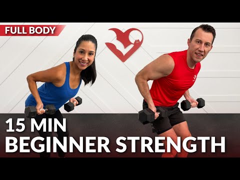 15 Min Weight Training for Beginners - Dumbbell Strength Workout for Women & Men Over 40, 50, 60