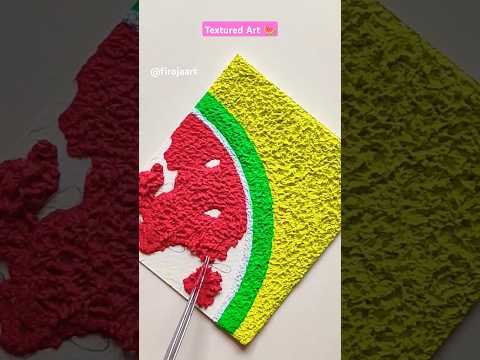 easy🍉textured art with tissue paper😱#shorts #summervibes
