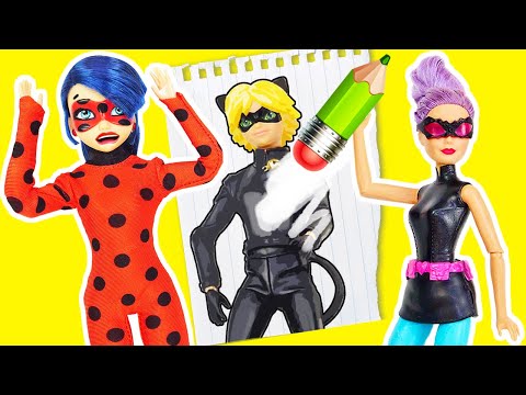 Les aventures de Ladybug à l'école✏️Barbie VS Chloé⚡️Vidéo avec poupées pour enfants