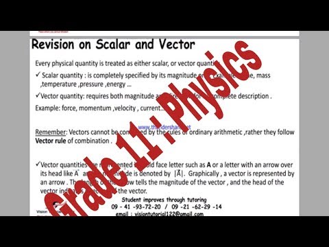 Ethiopia : Grade 11 Physics Chapter one - Vector -...