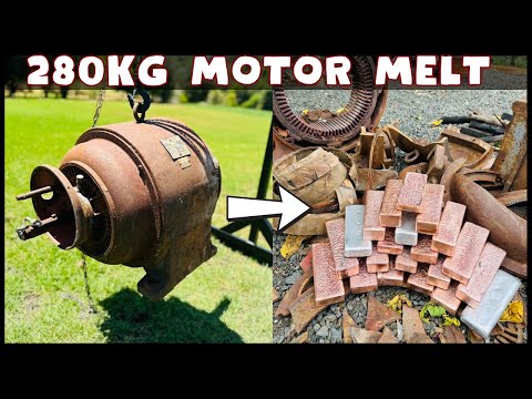 280KG 70YO Motor Melt Bulk Copper Bars - ASMR Metal Melting - ScrapYard  Pick Up - BigStackD