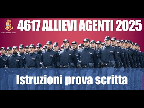 Istruzioni prove scritte concorso pubblico 4617 allievi agenti 2025