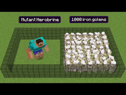 mutant herobrine vs 1,000,000 iron golems