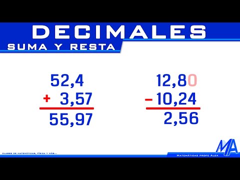 Suma y resta de números decimales