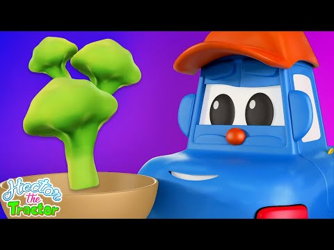 Learn Vegetables with Hector the Tractor, I Love Veggies Song + Vehicle Cartoon Rhymes for Children