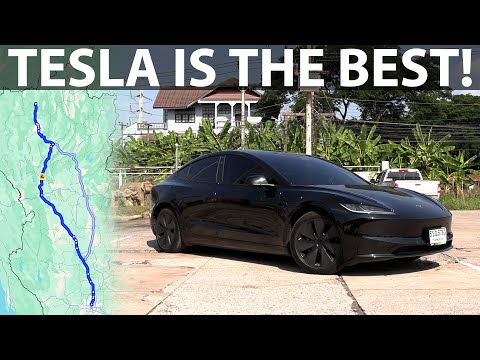 Tesla Model 3 LR Highland Sunday Driving in Thailand