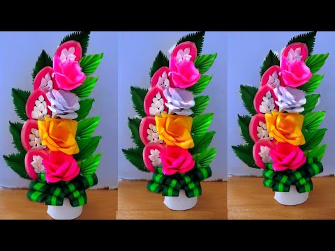 beautiful flower bouquet making with paper 😨😨 / diy flower bouquet