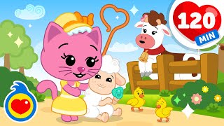 El Corderito Juguetón, La Vaca Lola 🚜🐄 Canciones Infantiles Sobre La Granja (120 Min) | Plim Plim