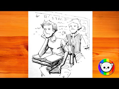 How to draw a student tutorial || आसान चित्र