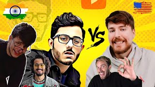 Indian youtubers VS Foreigner youtubers 🔥 || #trending#viral